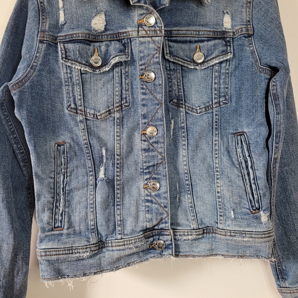 Zara Distressed Denim Jacket - Picture 3 of 13